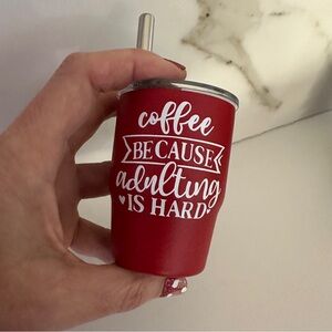 Mini Tumbler with Lid and Metal Straw